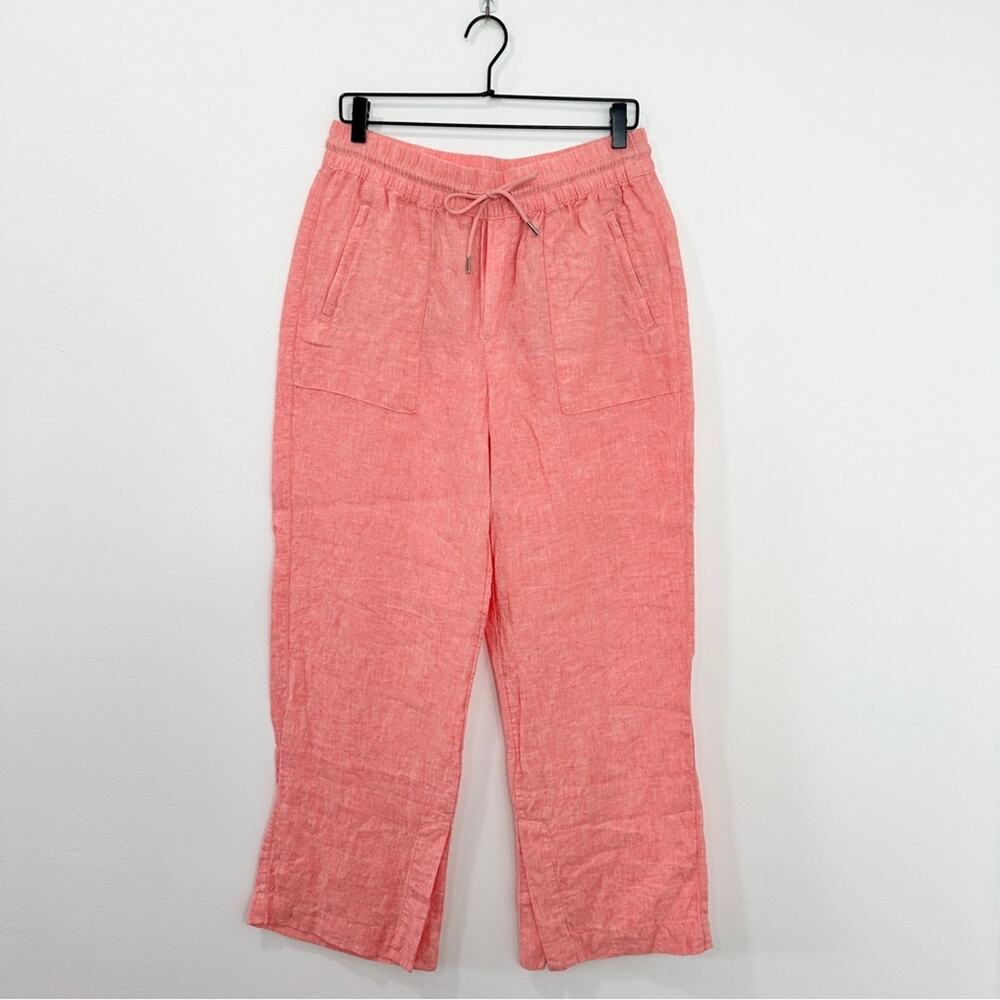 Athleta Retreat Linen Wide Leg Pant Sunset Glow size 8 Summer Beach - Picture 2 of 10